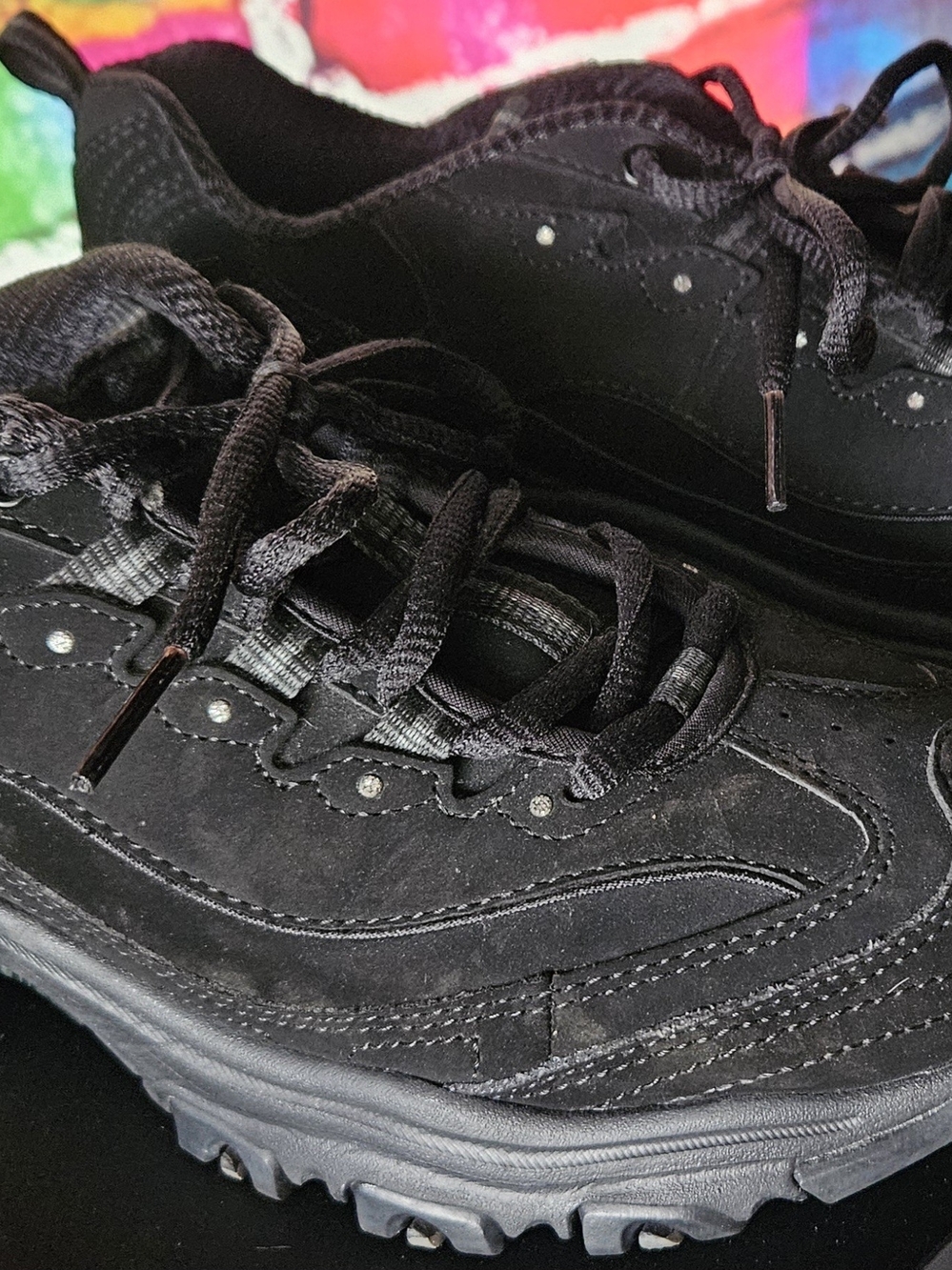 Skechers Women's All-Black Lace-Up Casual Sneakers